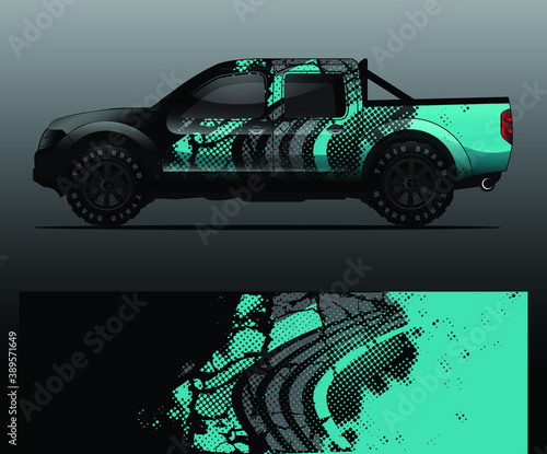 Truck decal graphic wrap vector, abstract background