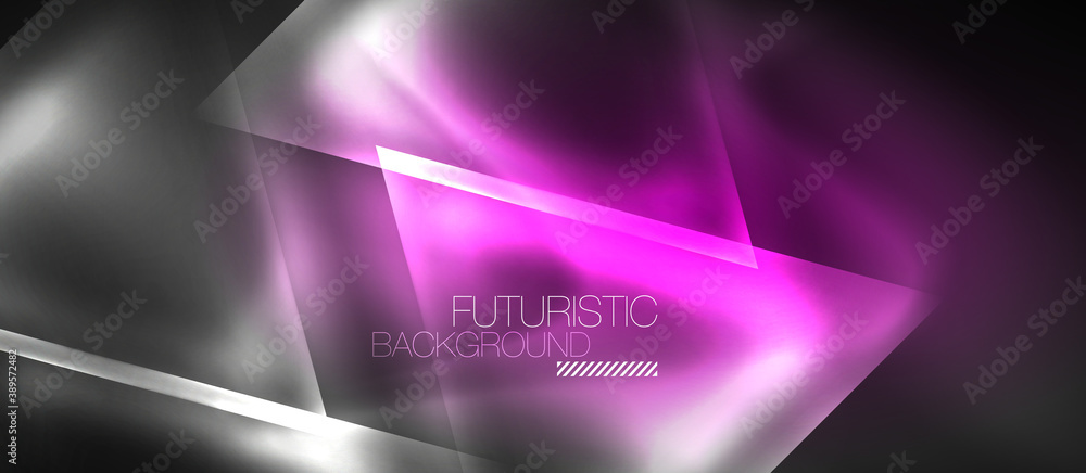 Neon geometric abstract background. Triangles with color glowing light effects in the dark. Vector illustration for covers, banners, flyers and posters and other Neon geometric abstract background. Triangles with color glowing light effects in the dark. Vector illustration for covers, banners, flyers and posters and other