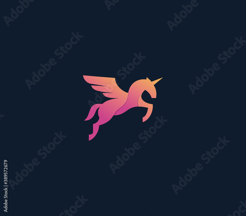 pegasus logo design template vector