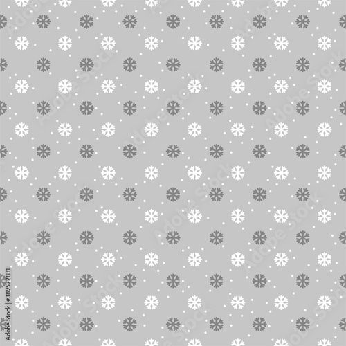 Merry Christmas And Happy new Year. Simple snowflackes. Vector Seamless pattern for gift paper and fabric