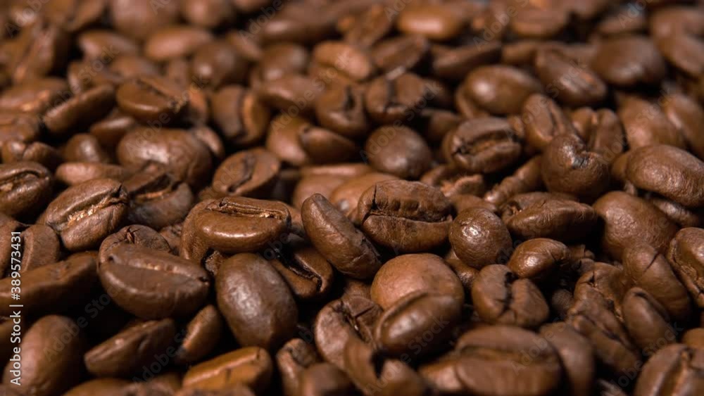 Arabica coffee beans macro shot. Rich Texture Arabica coffee beans macro shot. Rich Texture