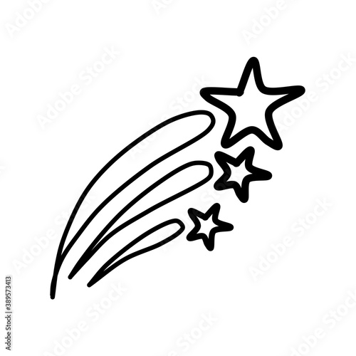 Hand-drawn firework isolated on a white background. Fireworks in the style of doodles. Vector illustration
