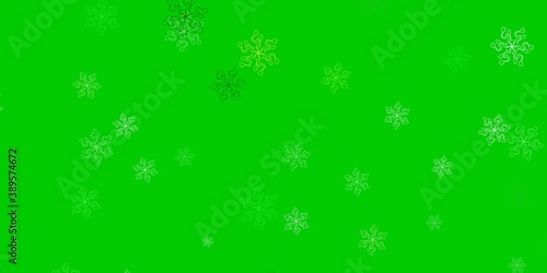 Light blue, green vector doodle texture with flowers.