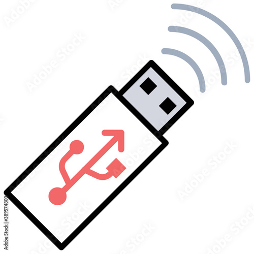 
 A flat icon design of wifi usb adapter
