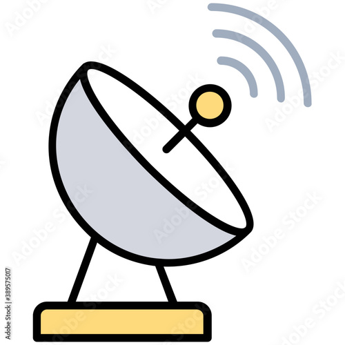 
Satellite dish antenna with signals sign
