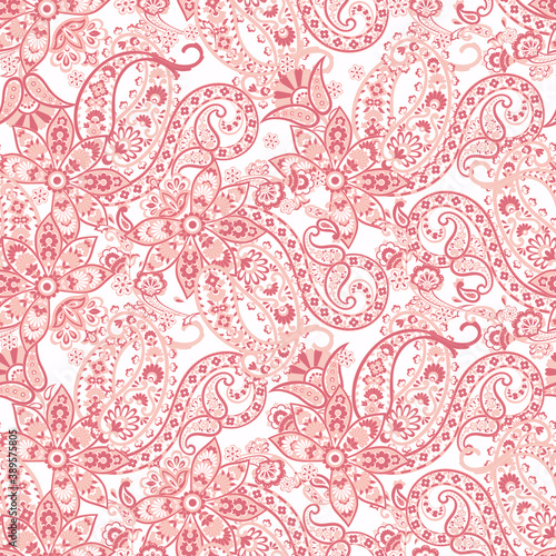 Paisley seamless pattern. Vintage background in batik style