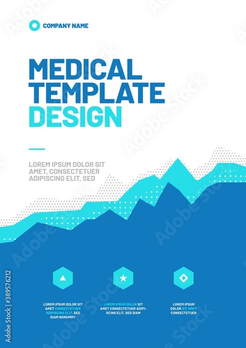 Template design with abstract background for medical layout. Vector design A4 size for poster, flyer or banner.