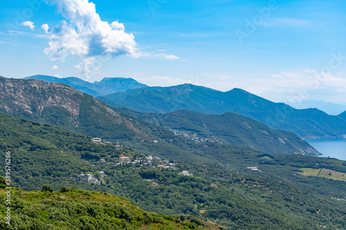 peaceful seascape of Mediterranean sea in Corsica