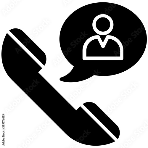 
Telephone receiver with a chat bubble, helpline icon concept
