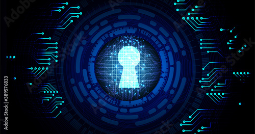 Closed Padlock on digital background, cyber security