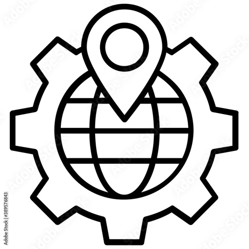 
Geolocation, geographic information system flat design icon 
