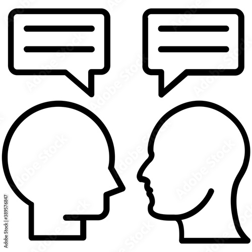 
Two person with chat bubbles, conversation concept
