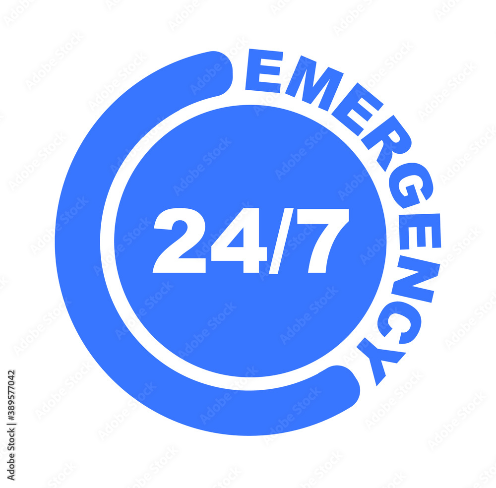 24/7 icon on white background 24/7 icon on white background