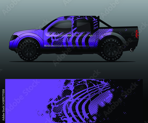Truck decal graphic wrap vector, abstract background
