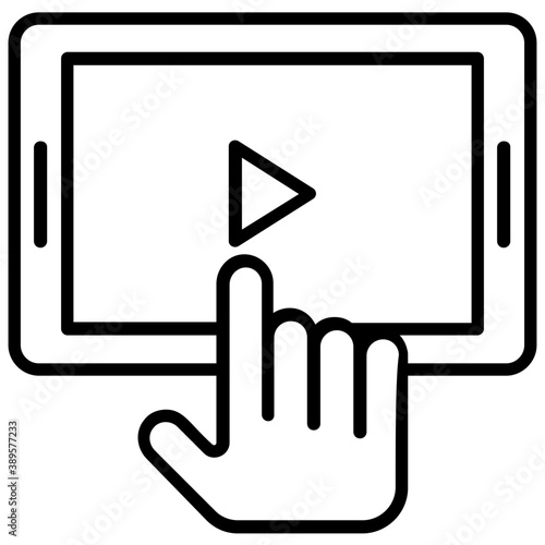 
Hand on touchscreen device to play video
