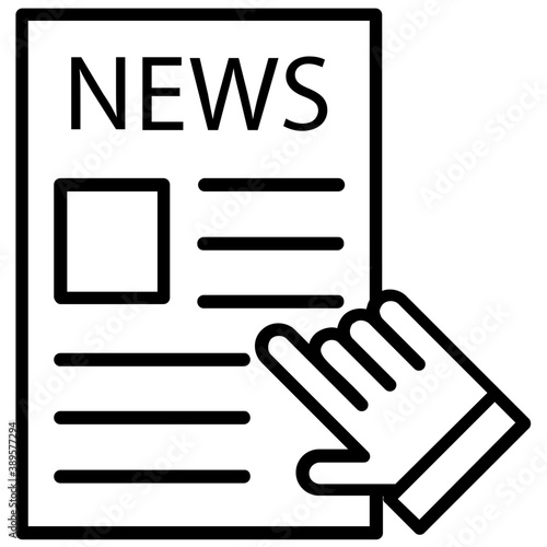 
Flat icon design of a print media newspaper
