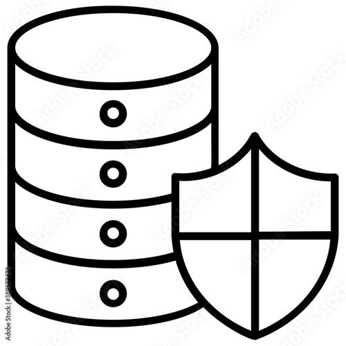 
A database protecting by a shielded lock, this is icon for data protection 
