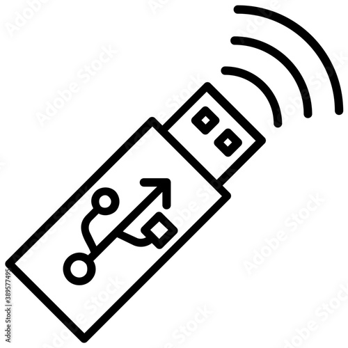 
 A flat icon design of wifi usb adapter
