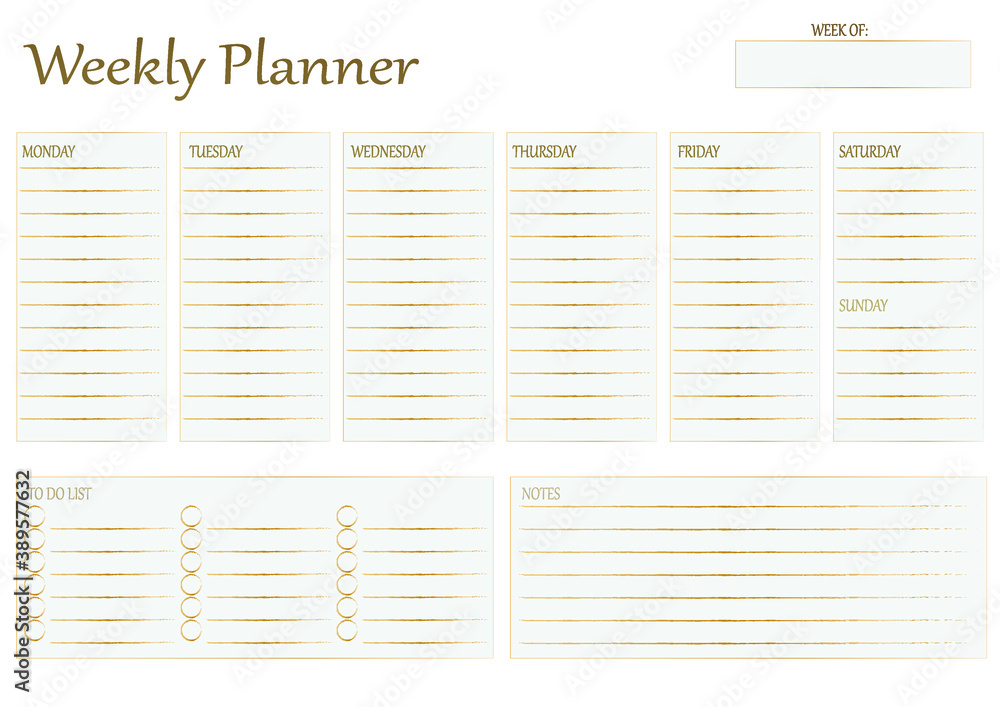 Printable page blank Weekly Planner Printable page blank Weekly Planner