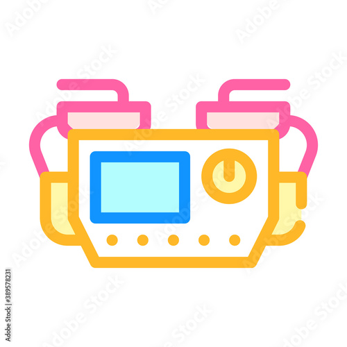 defibrillator medical equipment color icon vector illustration
