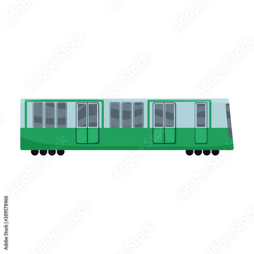 Subway train cartoon vector icon.Cartoon vector illustration cargo. Isolated illustration of subway train icon on white background.
