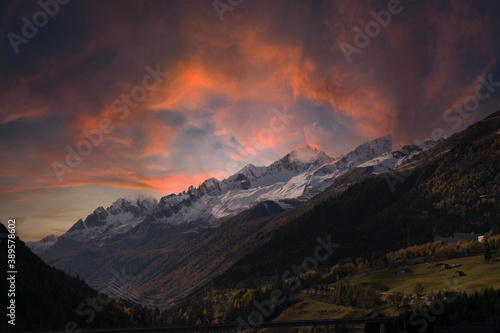 Beautiful Autumn Sky  Airolo  Switzerland  2020