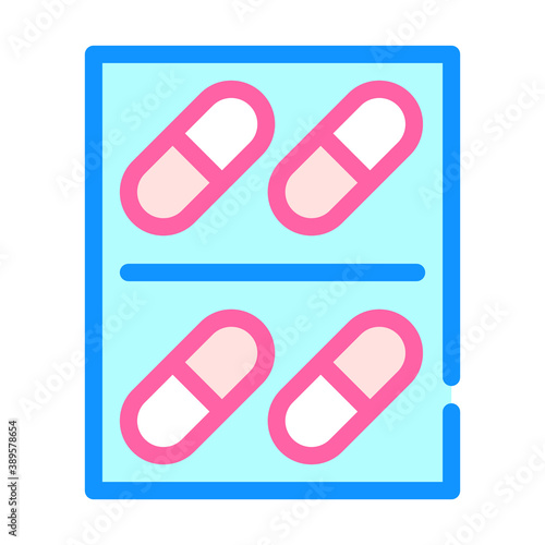 pills package color icon vector illustration sign