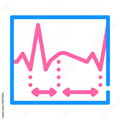 diastole, analysis of sistal and cardiogram color icon vector illustration