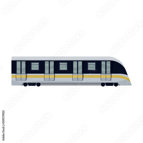 Subway train cartoon vector icon.Cartoon vector illustration cargo. Isolated illustration of subway train icon on white background.