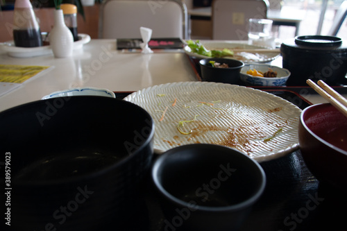 ランチの定食を完食。ごちそうさまでした。