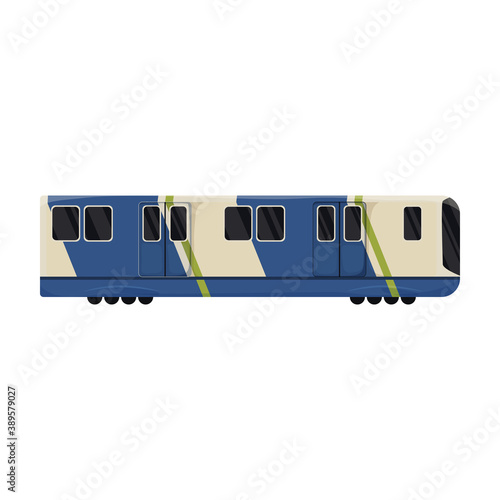 Subway train cartoon vector icon.Cartoon vector illustration cargo. Isolated illustration of subway train icon on white background.