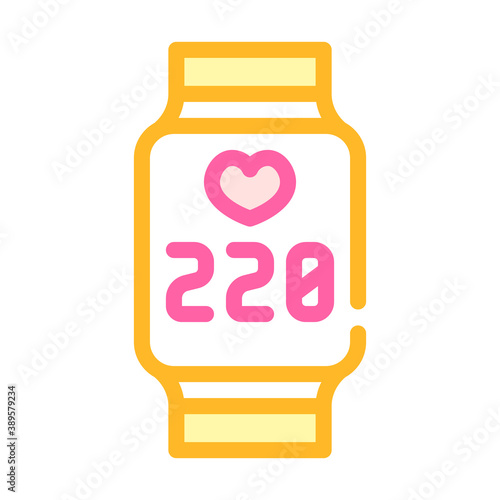 rhythm control watch color icon vector illustration