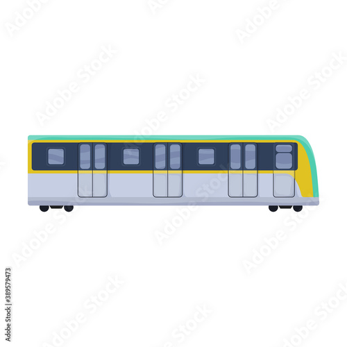 Subway train cartoon vector icon.Cartoon vector illustration cargo. Isolated illustration of subway train icon on white background.