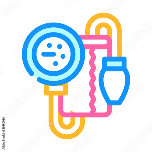 tonometer for check blood pressure color icon vector illustration