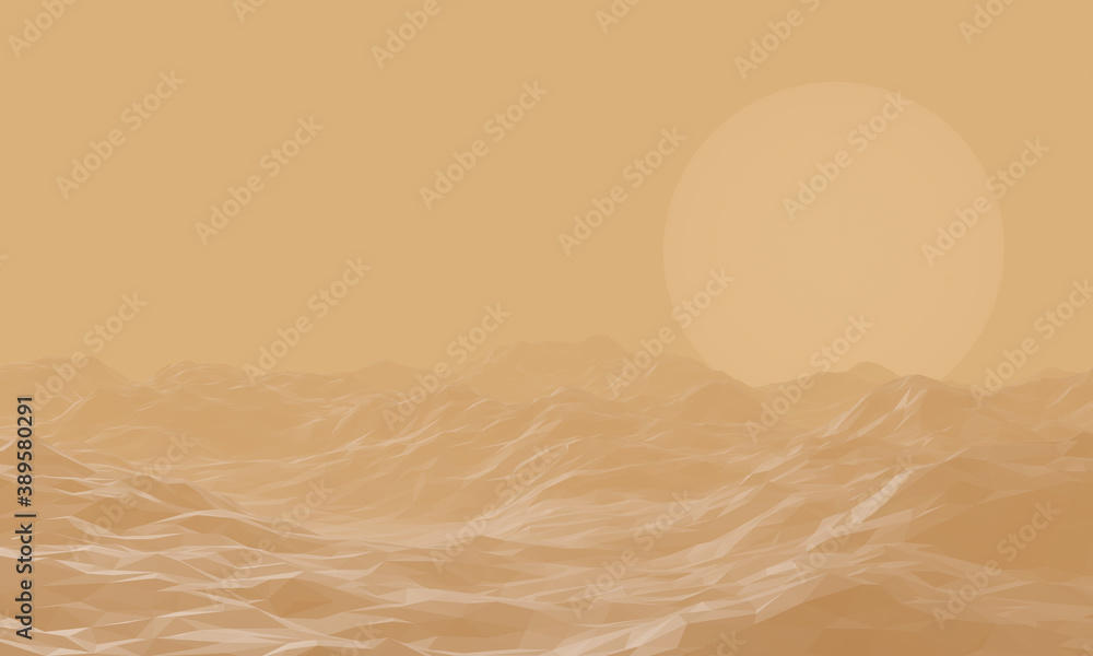 3D rendered dusty topography of new planet