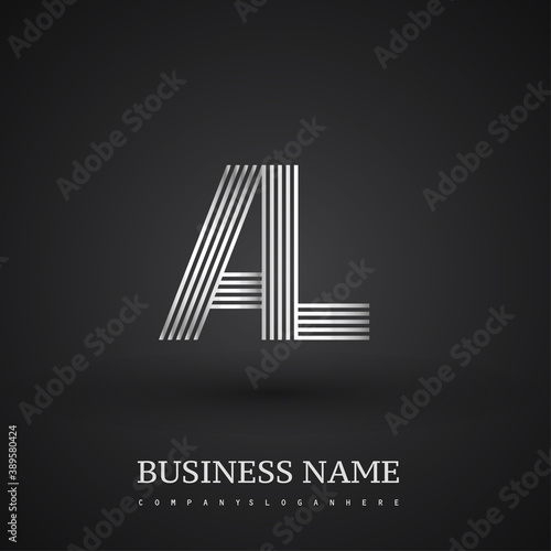 Letter AL linked logo design. Elegant silver colored symbol for your business or company identity.