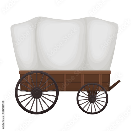 Wild west wagon cartoon vector icon.Cartoon vector illustration old carriage. Isolated illustration of wild west wagon icon on white background.