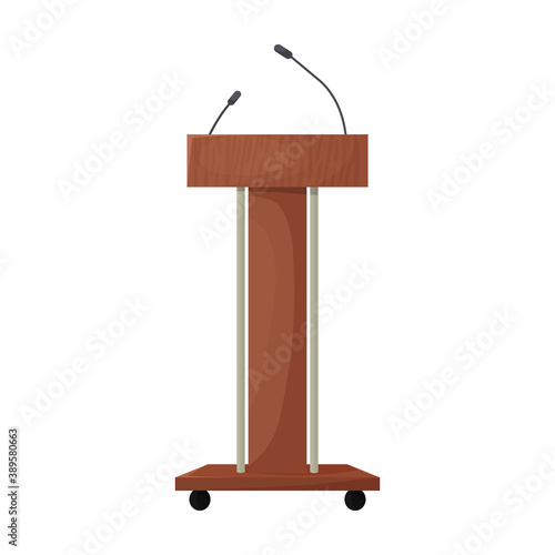 Tribunal podium cartoon vector icon.Cartoon vector illustration podium conference. Isolated illustration of tribunal podium icon on white background.