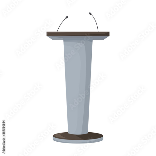 Tribunal podium cartoon vector icon.Cartoon vector illustration podium conference. Isolated illustration of tribunal podium icon on white background.
