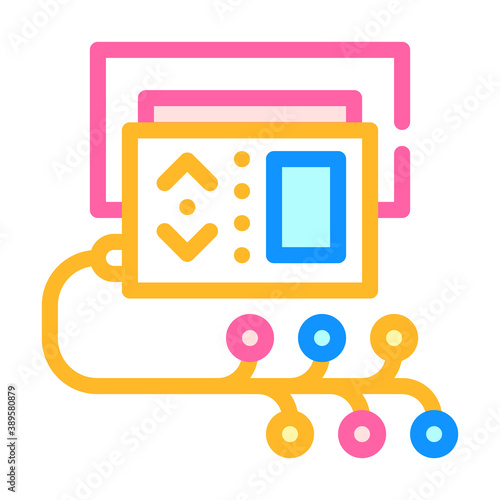 daily monitoring of rhythm color icon vector illustration