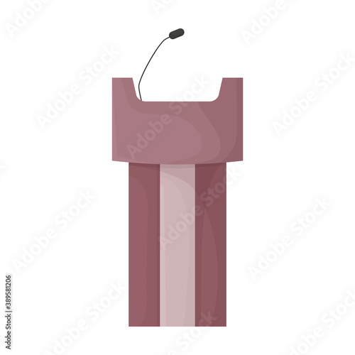 Tribunal podium cartoon vector icon.Cartoon vector illustration podium conference. Isolated illustration of tribunal podium icon on white background.