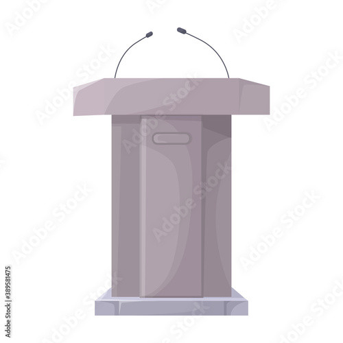 Tribunal podium cartoon vector icon.Cartoon vector illustration podium conference. Isolated illustration of tribunal podium icon on white background.