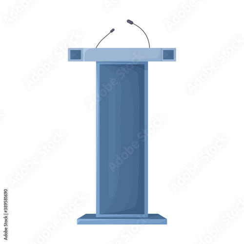 Tribunal podium cartoon vector icon.Cartoon vector illustration podium conference. Isolated illustration of tribunal podium icon on white background.