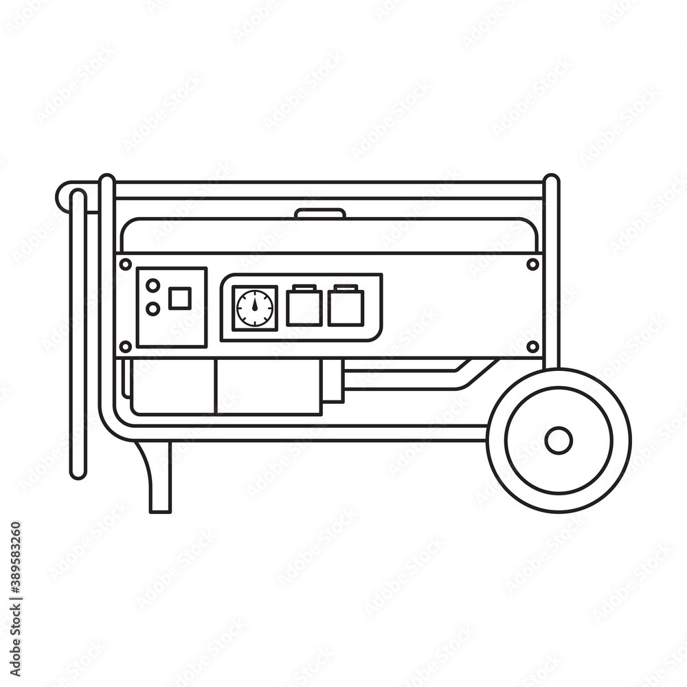 Generator vector icon.Outline vector logo isolated on white background generator. Generator vector icon.Outline vector logo isolated on white background generator.