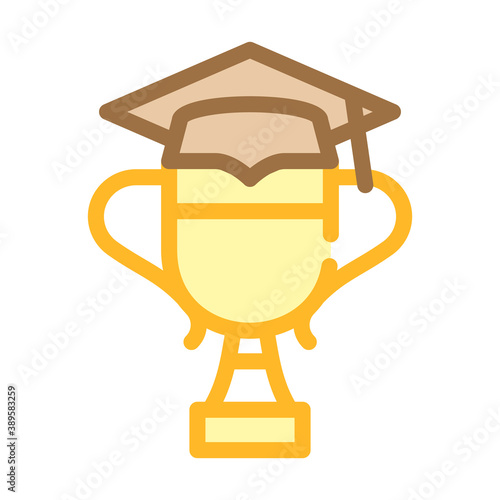 student cup award color icon vector illustration