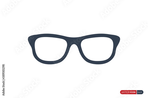 Glasses Icon Vector isolated on White Background. Flat Vector Icon Design Template Element.