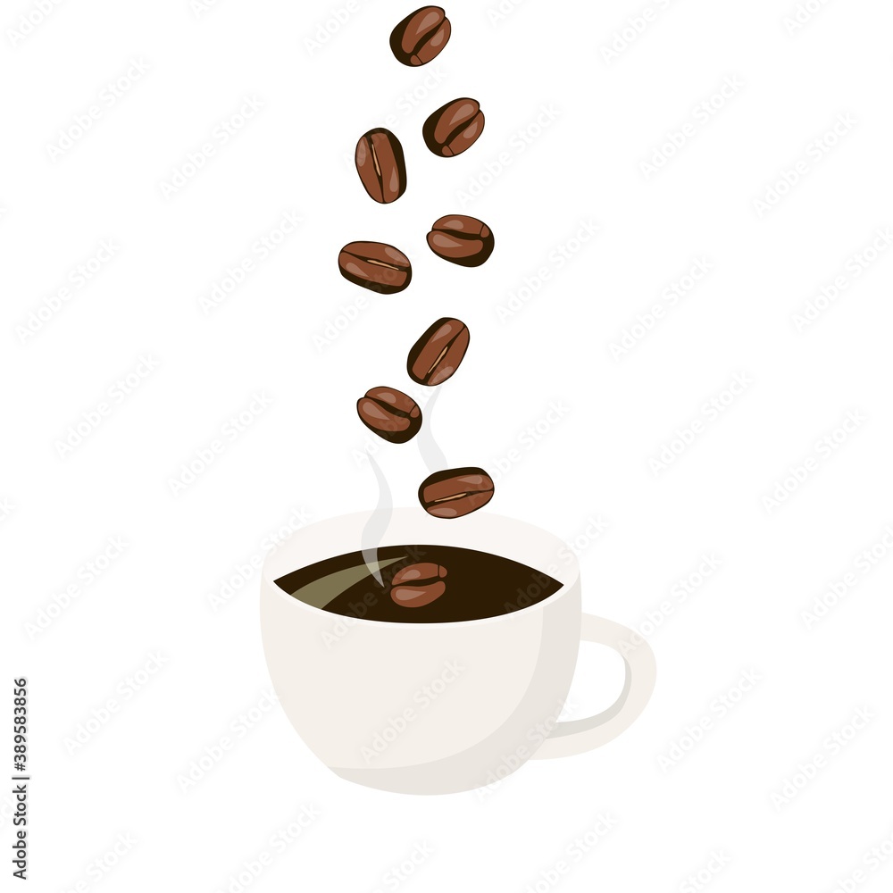 Obraz premium cup of coffee with beans