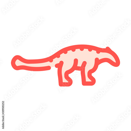 ankylosaurus dinosaur color icon vector illustration sign