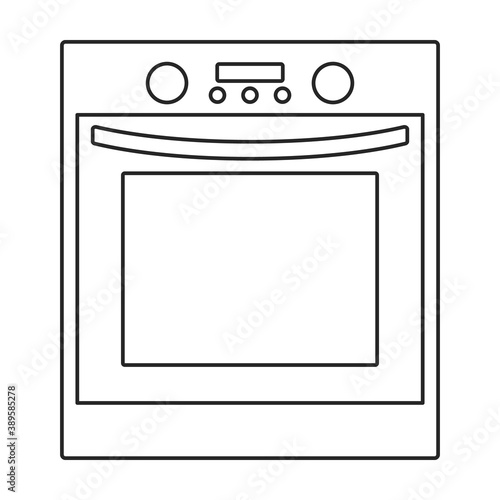 Oven vector icon.Outline vector icon isolated on white background oven.