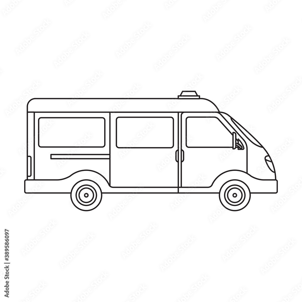 Ambulance car vector icon.Outline vector icon isolated on white background ambulance car.